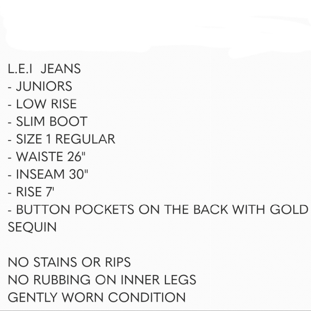 L.E.I JEANS LOW RISE SLIM BOOT - Picture 7 of 7